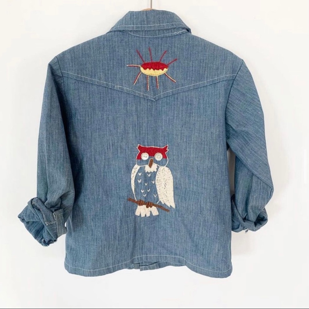 Embroidered Western Denim Shirt